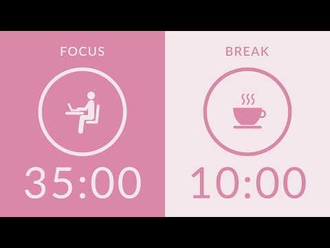 35/10 Pomodoro Timer with Pink Noise 🎧 3-Hour Study with Me for Deep Focus & ADHD ✨