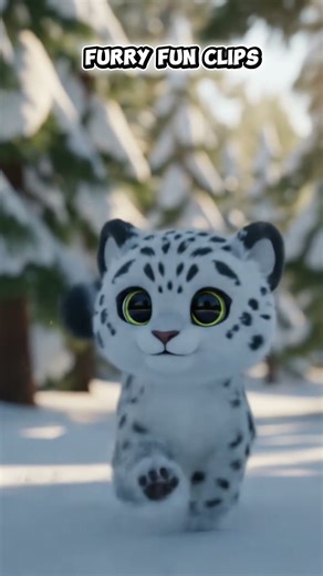 Too Cute! Snow Leopard Cub in the Snow ❄️💙 | Fun clips
