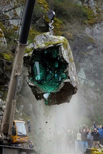 5-Foot Giant Geode DROPPED by Crane – Emerald Explosion in 4K