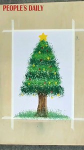 12K views · 1.5K reactions | Check out this easy and creative way to draw a #ChristmasTree with papers! | People's Daily, China | Facebook