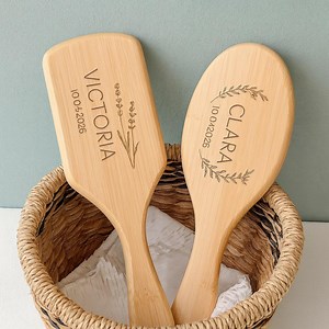 Personalized Hair Brush – Custom Name Engraved Bridesmaids Gifts, Wedding Proposal Box Filler, Birthday Keepsake, Wooden Comb, Spa Favors - Etsy