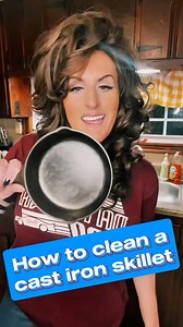 226K views · 10K reactions | Cast iron cleaning made easy. #cooking #kitchentips #nostalgia #cleaning #kitchenhacks #StandByYourPan #castiron | Hannah Dasher | Facebook