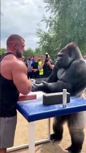 Strongest Bodybuilder vs Gorilla 🦍💥 Ended in 1 Second 😨 #shorts #viralvideo
