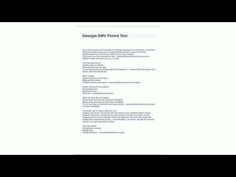 Georgia DMV Permit Test Questions and Answers 20244