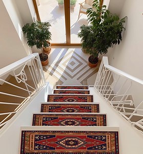 Traditional Turkish Stair Treads, Oriental Kilim Pattern Stair Rugs, Non-slip, Red Classic Ethnic Stair Runner Set 9 X 29.5 In - Etsy Canada