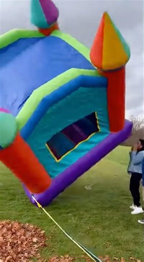Kid LOVES Moon Bounce Fail!!