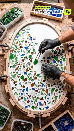 Broken Bottles Turned Into a Stunning Coffee Table! 🍾 #DIYProject #Upcycling