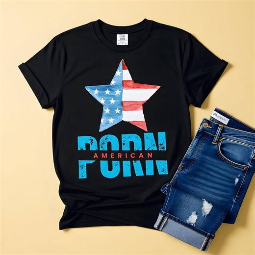 American Humor T-shirt | Retro American Porn Star, Garment-dyed Cotton Tee - Etsy