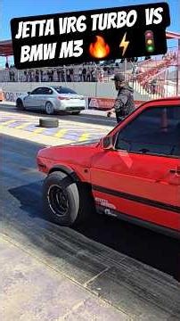 VW Jetta VR6 Turbo vs. BMW M3 at the drag races in Chihuahua #dragrace #MexicoRacing #racetrack #BMW