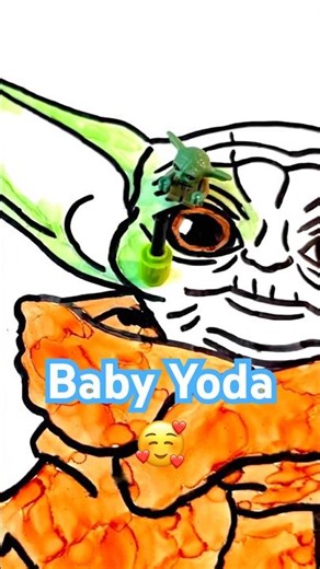 Baby Yoda LEGO Draws Himself and It's AMAZING #starwars #shorts #art