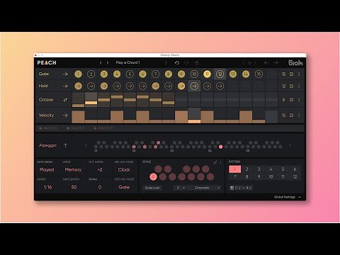 PEACH Polymetric Arpeggiator AU/VST Plugin Tutorial – Visual Walkthrough (No Talk, Just Captions)