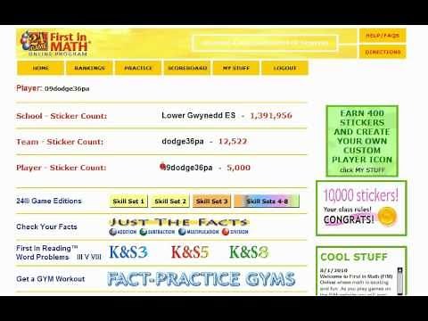 5000 stickers on first in math