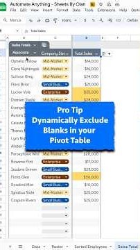 Easily exclude blanks dynamically from your pivot table in Google Sheets! #pivottables #googlesheets