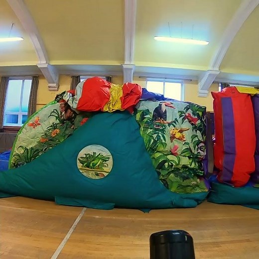 Church Hall Transformation: Festive Bouncy Castles for Kids and Big Kids! #party #bouncycastlefun