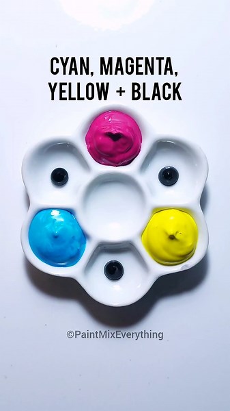 Cyan, Magenta, Yellow + Black = Satisfying Color Mixing #shorts #colormixing #satisfying #asmr
