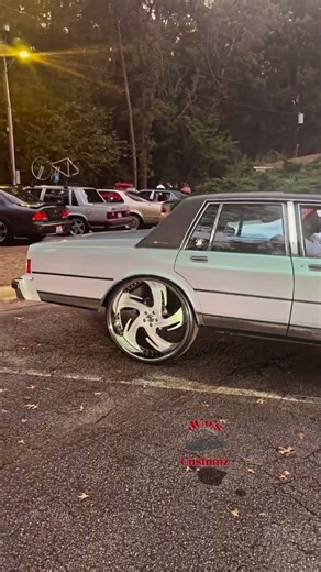 Brougham Box Chevy sitting on 28" Amani Forged Wheels
