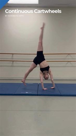Skill Spotlight: 2 CONTINUOUS CARTWHEELS 🔄 Level up your student’s tumbling game with this Level 4 skill! Focus on proper technique—straight line, no extra steps or hops. Achieve seamless rhythm, fluidity, and a clear ending position. Share with your students now! 🌟 Explore more at the AcroDance Resource Center! https://www.acrobaticarts.com/curriculum/curriculum-resource-center-app/purchase | Acrobatic Arts