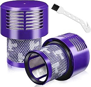 Funmit V10 Filters Replacement for Dyson V10 Cyclone Series, V10 Absolute, V10 Animal, V10 Total Clean, V10 Motorhead, SV12 Vacuum Cleaner, Replaces Part # 969082-01, 2 Pack