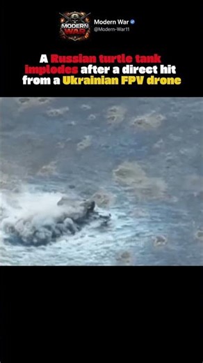 Russian Turtle Tank Implodes After Ukrainian FPV Strike #shorts