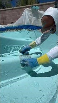 SMURF COLORED POOL satisfyingvideo primetimepoolplastering... #Shorts #primetimepoolplastering