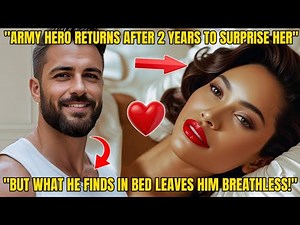 "ARMY HERO RETURNS AFTER 2 YEARS TO SURPRISE HER… BUT WHAT HE FINDS IN BED LEAVES HIM BREATHLESS!"