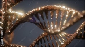 double helical structure of dna strand close-up animation
