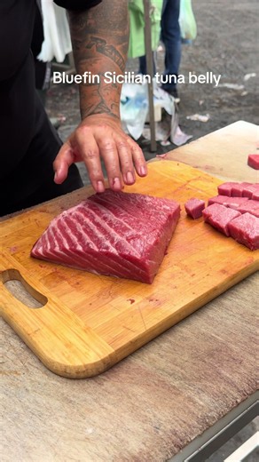 The best Sicilian bluefin tuna belly #bluefin #otoro #catania #sicily #rockinkitchensicily