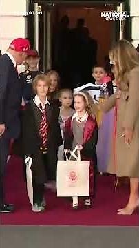 Trick or Treat! Trump and First Lady ring in Halloween by handing out candy at the White House