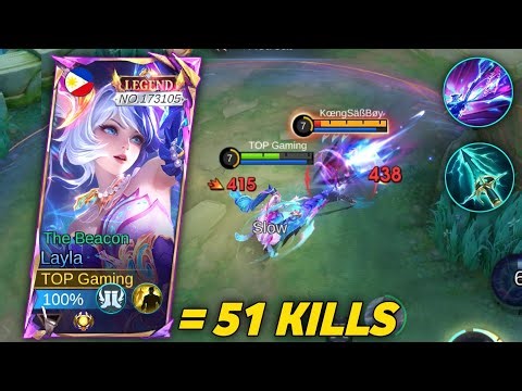 51 KILLS ! LAYLA UNLIMITED TRUE DAMAGE BUILD 2026! 💀(must try) - Mobile Legends
