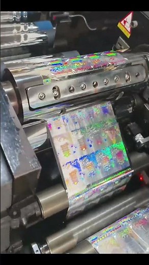 Our holographic embossing technology creates a sharp, high-security visual effect#factory #hologram
