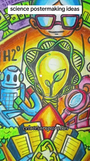 Creative Science Poster Making Ideas Using Oil Pastel