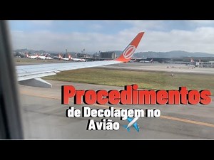 Procedimentos de decolagem na hora da decolagem em um voo de avião. Aeroporto Guarulhos