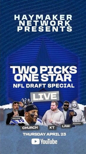 Haymaker LIVE! ROUND 1 of the NFL Draft! Join us! #nfl #cowboys