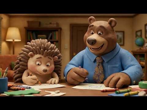 Hazel Hedgehog & Articus Bear | Whimsical AI Birthday Greeting Card Animation