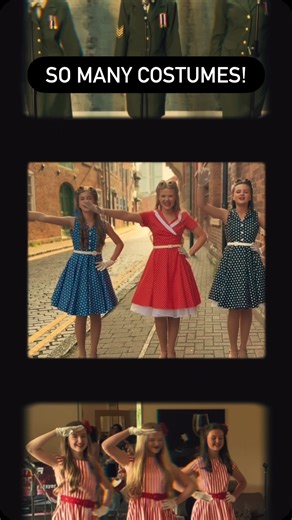 4.3K views · 11K reactions | Victory rolls  Curls  Red lips ❤️ so many different dresses, same vintage magic ️ #theduchydarlings #1940s #VintageVibes #harmony #trio | The Duchy Darlings | Facebook
