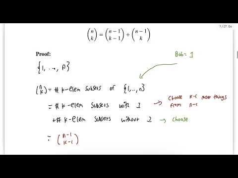 Binomial Coefficients #2: Pascal's Rule