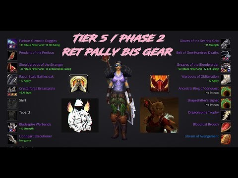 [OUTDATED] Ret Paladin T5 BiS Gear List -- Phase 2 [WoW TBC Classic]