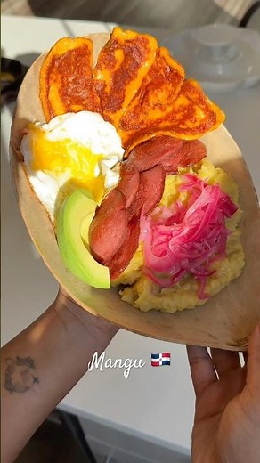 Dominican breakfast: Mangu with the three hits #mangu #dominicanfood