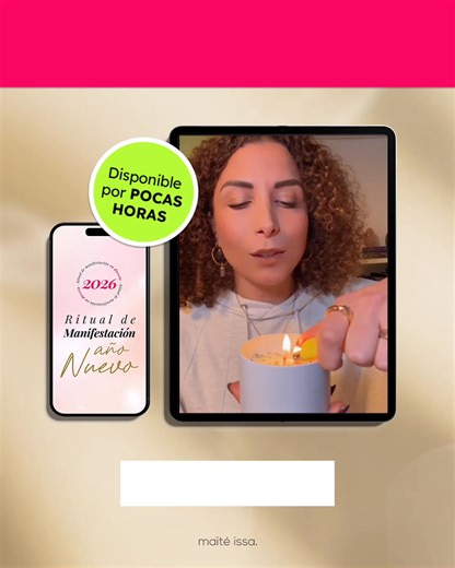 ✨ ¿Y si este fuera el año en que todo cambia? Porque tú te eliges. Ya tienes disponible la grabación del Ritual de Manifestación de Año Nuevo. Un espacio para volver a ti. Para limpiar energía. Para cerrar el 2025 como se merece… y para conectar con la versión de ti que ya vive el 2026 que deseas. No es un ritual “bonito”. Es un punto de inflexión. ✨ Para soltar lo que pesa (miedo, bloqueos, cansancio, culpa, autoexigencia). ✨ Para activar tu campo y tu intención desde un lugar real. ✨ Para reco