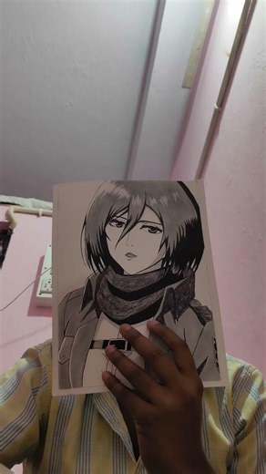 mikasa artwork black drawing trand #shorts #trading #mikasa💌 #artwork #drawing #youtubeshorts
