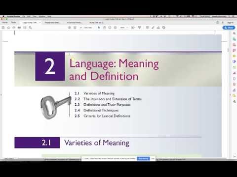 Hurley's Introduction to Logic, 13th ed. - 2.1 Varieties of Meaning