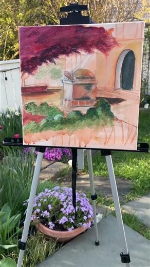NEW PAINTING IN PROGRESS|DAY 1 #art #acrylicpainting #acrylic #paint #spring #flower #painting #sun