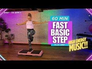 FAST Basic Step Workout (138+ BPM) | 45 Min Cardio + Abs & Stretch