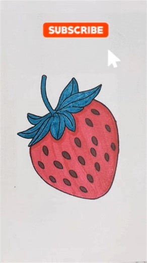 Color Magic: Coloring Strawberries🍓🍓🍓 #shorts #colors #diycraft #bluerainbow #art#rrainbow #drawing