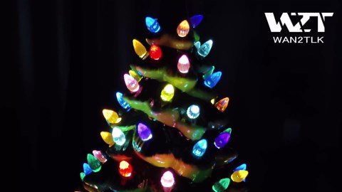 Ceramic Christmas Tree Replacement Light Bulbs Set, 120Pcs in 10 Colors Ceramic Tree Replacement Bulbs and 1 Angel/Five Pointed/Seven Pointed/Christmas Hat/Turkey Star Top Trim