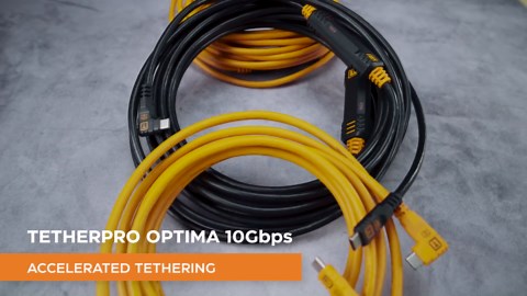 Starter Tethering Kit, Optima 10G USB-C - 15' (4.6m) Straight to Straight, Non-Reflective BLK, TetherGuard, TechManager Bag, & Cable Ties by Tether Tools