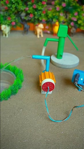 Mini hand pump project water with supply motor drinks horse hen #animals #shorts #544