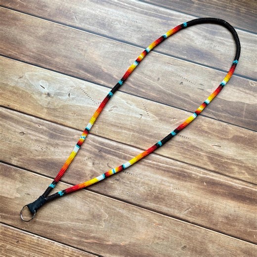 Authentic Native American Handmade Beaded Lanyard - Etsy