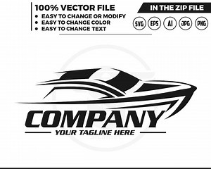 Schnellboot Logo SVG: Motoryacht Vektor-Grafik (Digitaler Download) - Etsy.de