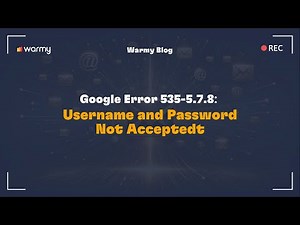 Google Error 535-5.7.8: Username and Password Not Accepted